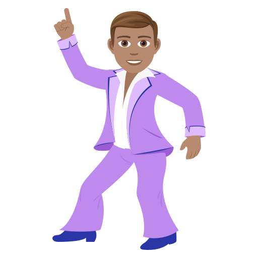 Man Dancing: Medium Skin Tone on JoyPixels