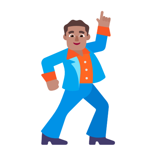 Man Dancing: Medium Skin Tone on Microsoft Fluent