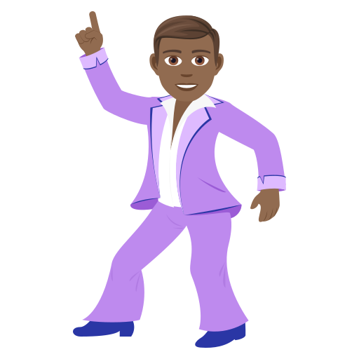 Man Dancing: Medium-Dark Skin Tone on JoyPixels