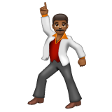 Man Dancing: Medium-Dark Skin Tone on WhatsApp