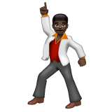 Man Dancing: Dark Skin Tone on WhatsApp