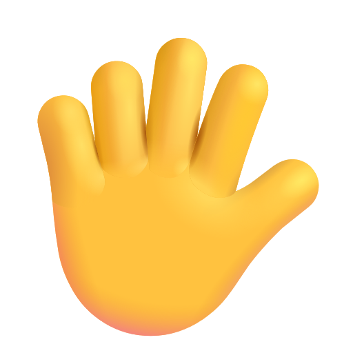 Hand With Fingers Splayed on Microsoft 3D