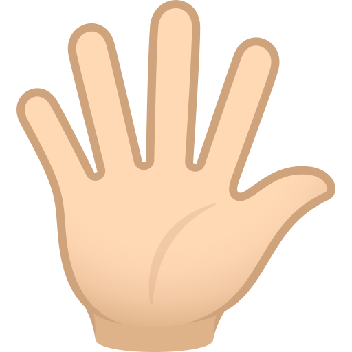 Hand With Fingers Splayed: Light Skin Tone on JoyPixels