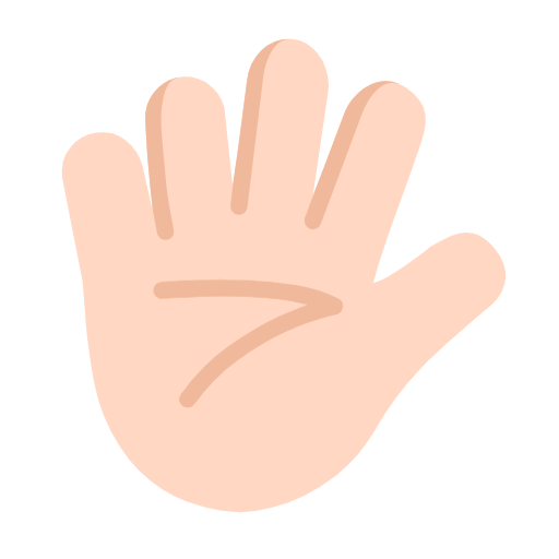 Hand With Fingers Splayed: Light Skin Tone on Microsoft Fluent