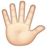 Hand With Fingers Splayed: Light Skin Tone on WhatsApp