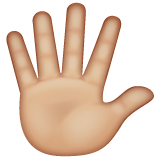 Hand With Fingers Splayed: Medium-Light Skin Tone on WhatsApp
