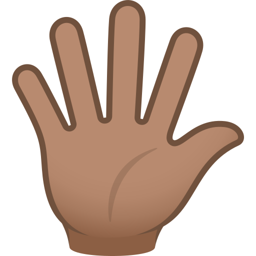 Hand With Fingers Splayed: Medium Skin Tone on JoyPixels