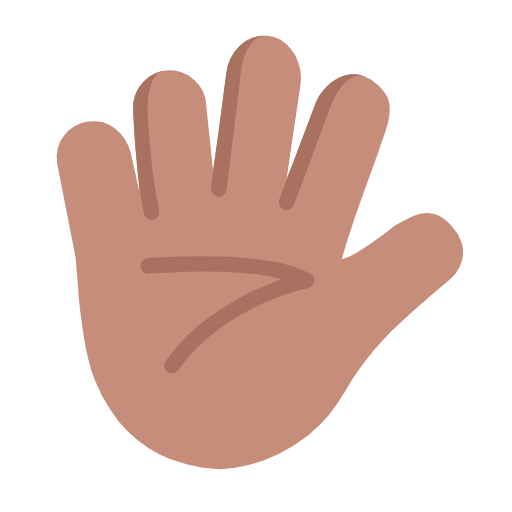 Hand With Fingers Splayed: Medium Skin Tone on Microsoft Fluent
