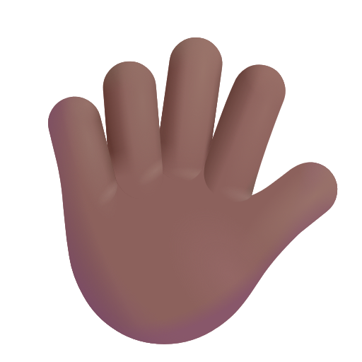 Hand With Fingers Splayed: Medium-Dark Skin Tone on Microsoft 3D