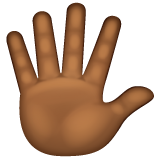 Hand With Fingers Splayed: Medium-Dark Skin Tone on WhatsApp