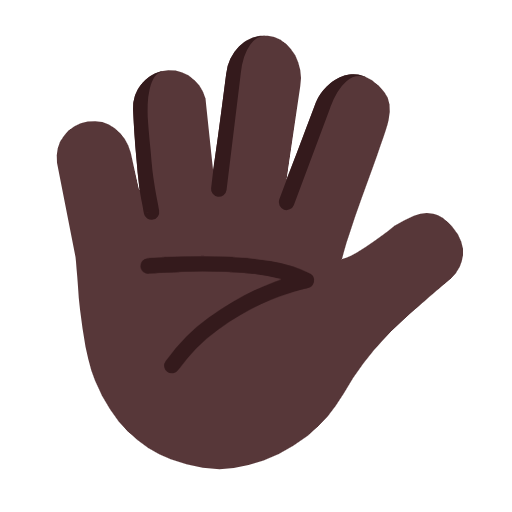Hand With Fingers Splayed: Dark Skin Tone on Microsoft Fluent