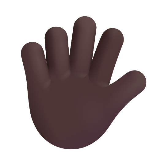 Hand With Fingers Splayed: Dark Skin Tone on Microsoft 3D