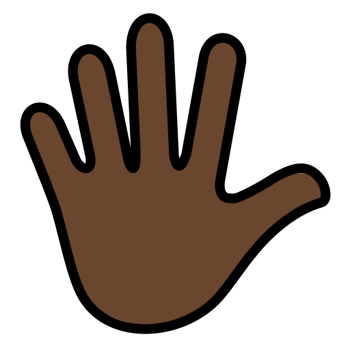 Hand With Fingers Splayed: Dark Skin Tone on OpenMoji