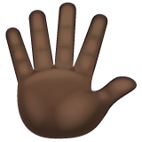 Hand With Fingers Splayed: Dark Skin Tone on WhatsApp