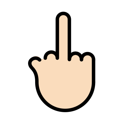 Reversed Hand With Middle Finger Extended: Light Skin Tone on OpenMoji
