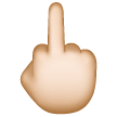 Reversed Hand With Middle Finger Extended: Light Skin Tone on Samsung