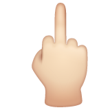 Reversed Hand With Middle Finger Extended: Light Skin Tone on WhatsApp