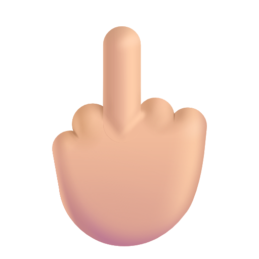 Reversed Hand With Middle Finger Extended: Medium-Light Skin Tone on Microsoft 3D
