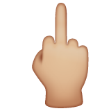 Reversed Hand With Middle Finger Extended: Medium-Light Skin Tone on WhatsApp