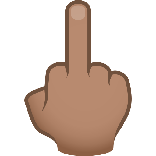 Reversed Hand With Middle Finger Extended: Medium Skin Tone on JoyPixels
