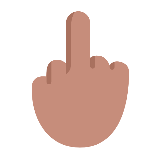 Reversed Hand With Middle Finger Extended: Medium Skin Tone on Microsoft Fluent