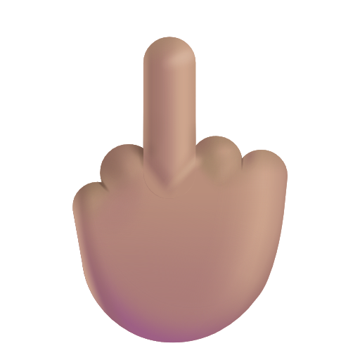 Reversed Hand With Middle Finger Extended: Medium Skin Tone on Microsoft 3D