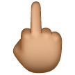 Reversed Hand With Middle Finger Extended: Medium Skin Tone on Samsung