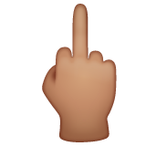 Reversed Hand With Middle Finger Extended: Medium Skin Tone on WhatsApp
