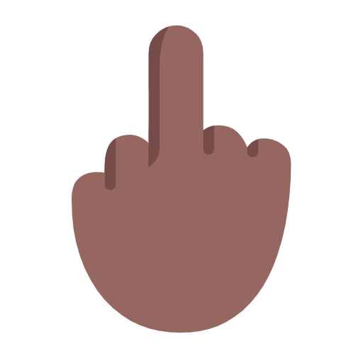 Reversed Hand With Middle Finger Extended: Medium-Dark Skin Tone on Microsoft Fluent