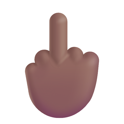 Reversed Hand With Middle Finger Extended: Medium-Dark Skin Tone on Microsoft 3D