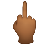 Reversed Hand With Middle Finger Extended: Medium-Dark Skin Tone on WhatsApp