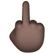 Reversed Hand With Middle Finger Extended: Dark Skin Tone on Samsung