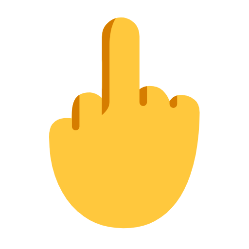 Reversed Hand With Middle Finger Extended on Microsoft Fluent