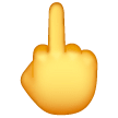 Reversed Hand With Middle Finger Extended on Samsung