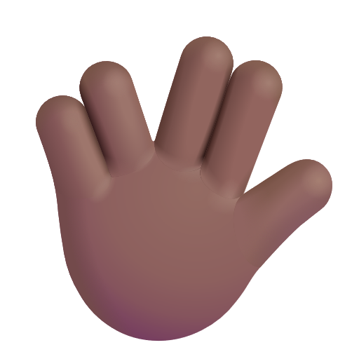 Raised Hand With Part Between Middle And Ring Fingers: Medium-Dark Skin Tone on Microsoft 3D
