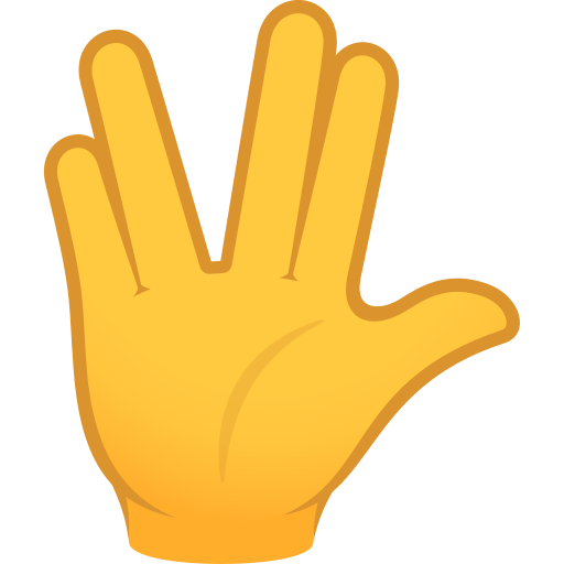 Raised Hand With Part Between Middle And Ring Fingers on JoyPixels