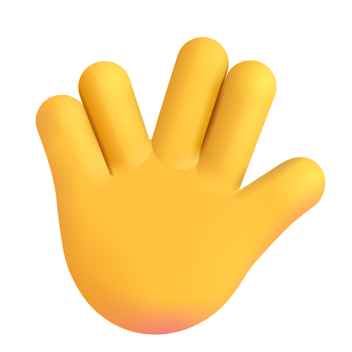 Raised Hand With Part Between Middle And Ring Fingers on Microsoft 3D