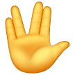 Raised Hand With Part Between Middle And Ring Fingers on Samsung