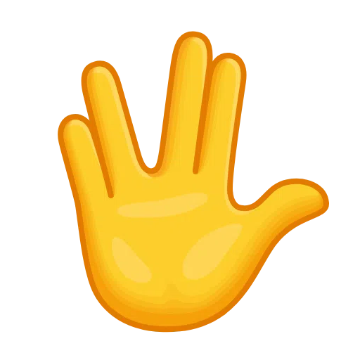 Raised Hand With Part Between Middle And Ring Fingers on Telegram