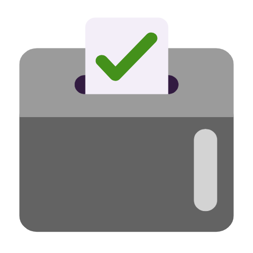 Ballot Box With Ballot on Microsoft Fluent