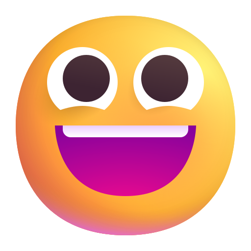 Grinning Face on Microsoft 3D
