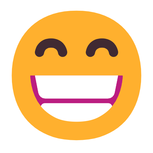Grinning Face With Smiling Eyes on Microsoft Fluent