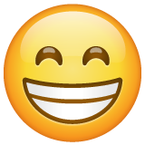 Grinning Face With Smiling Eyes on WhatsApp