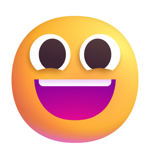 Smiling Face With Open Mouth on Microsoft 3D