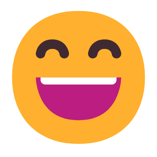 Smiling Face With Open Mouth And Smiling Eyes on Microsoft Fluent