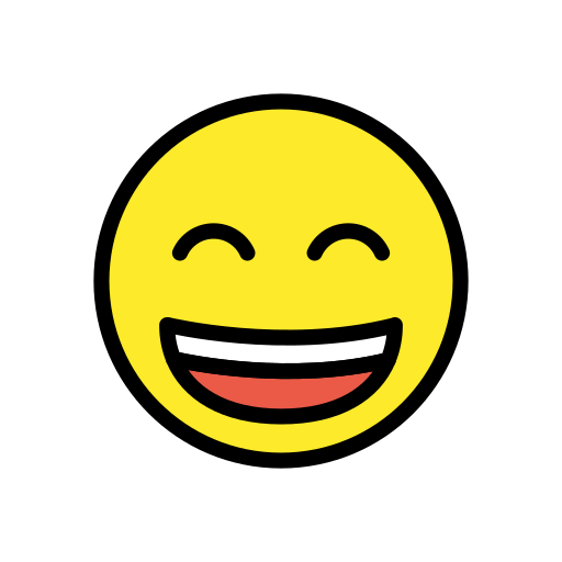 Smiling Face With Open Mouth And Smiling Eyes on OpenMoji