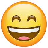 Smiling Face With Open Mouth And Smiling Eyes on WhatsApp