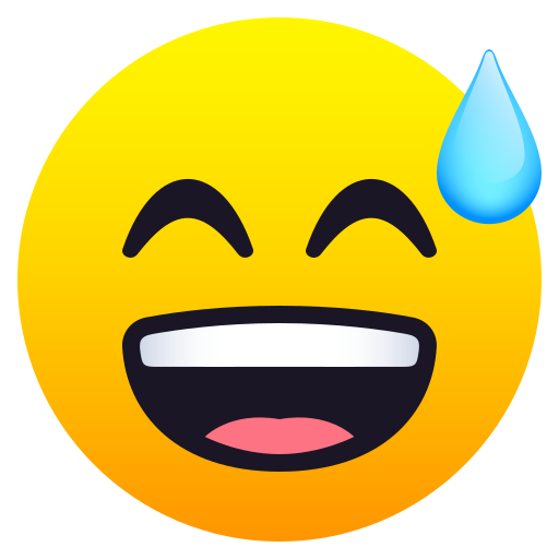 Smiling Face With Open Mouth And Cold Sweat on JoyPixels