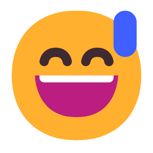 Smiling Face With Open Mouth And Cold Sweat on Microsoft Fluent