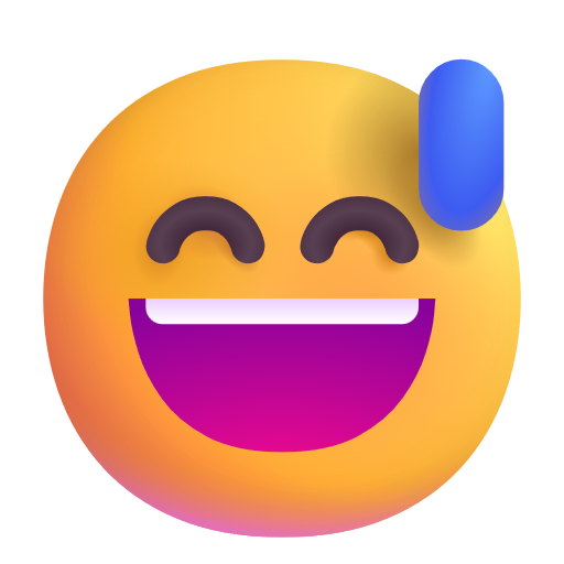 Smiling Face With Open Mouth And Cold Sweat on Microsoft 3D